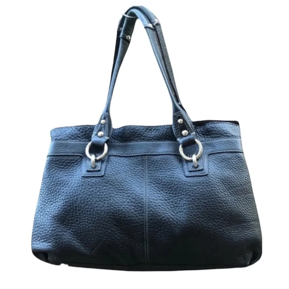 COACH Penelope Pebbled Leather Black Satchel Medium Size Handbag